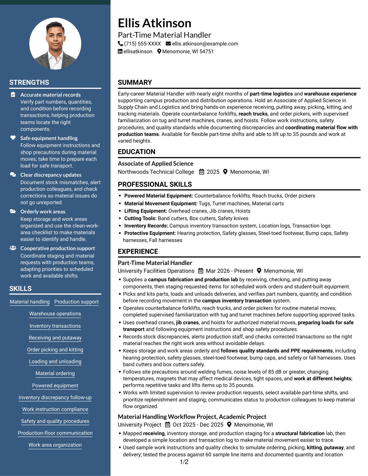 Resume example — page 1