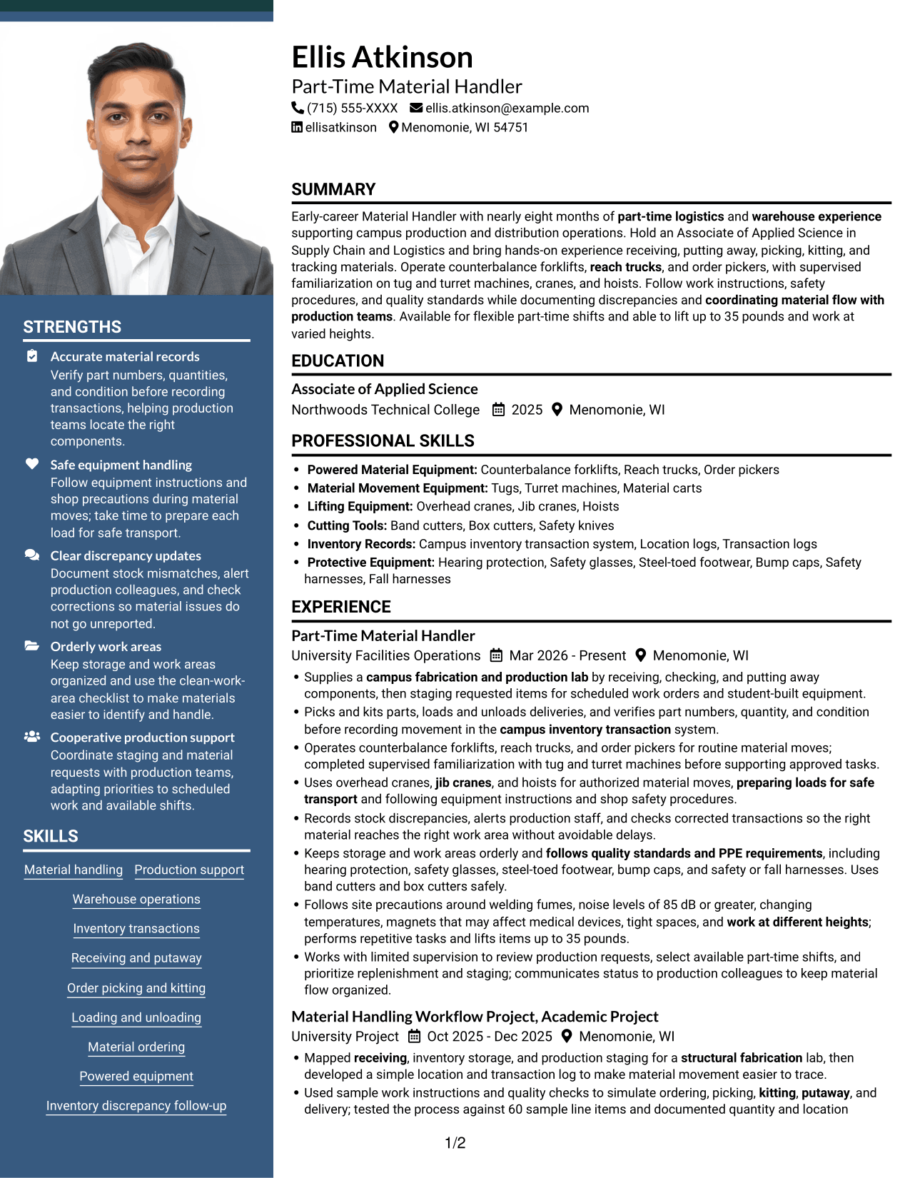 Resume example — page 1