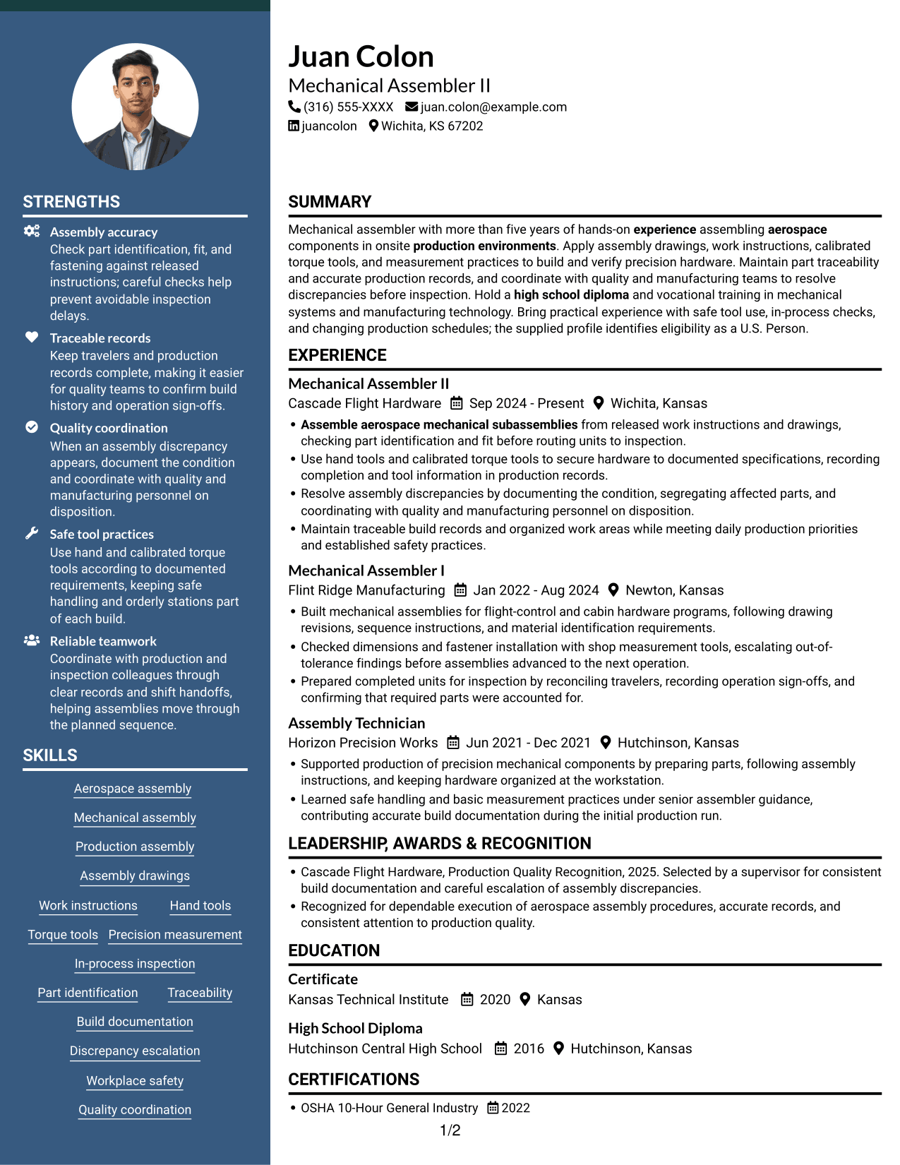 Resume example — page 1