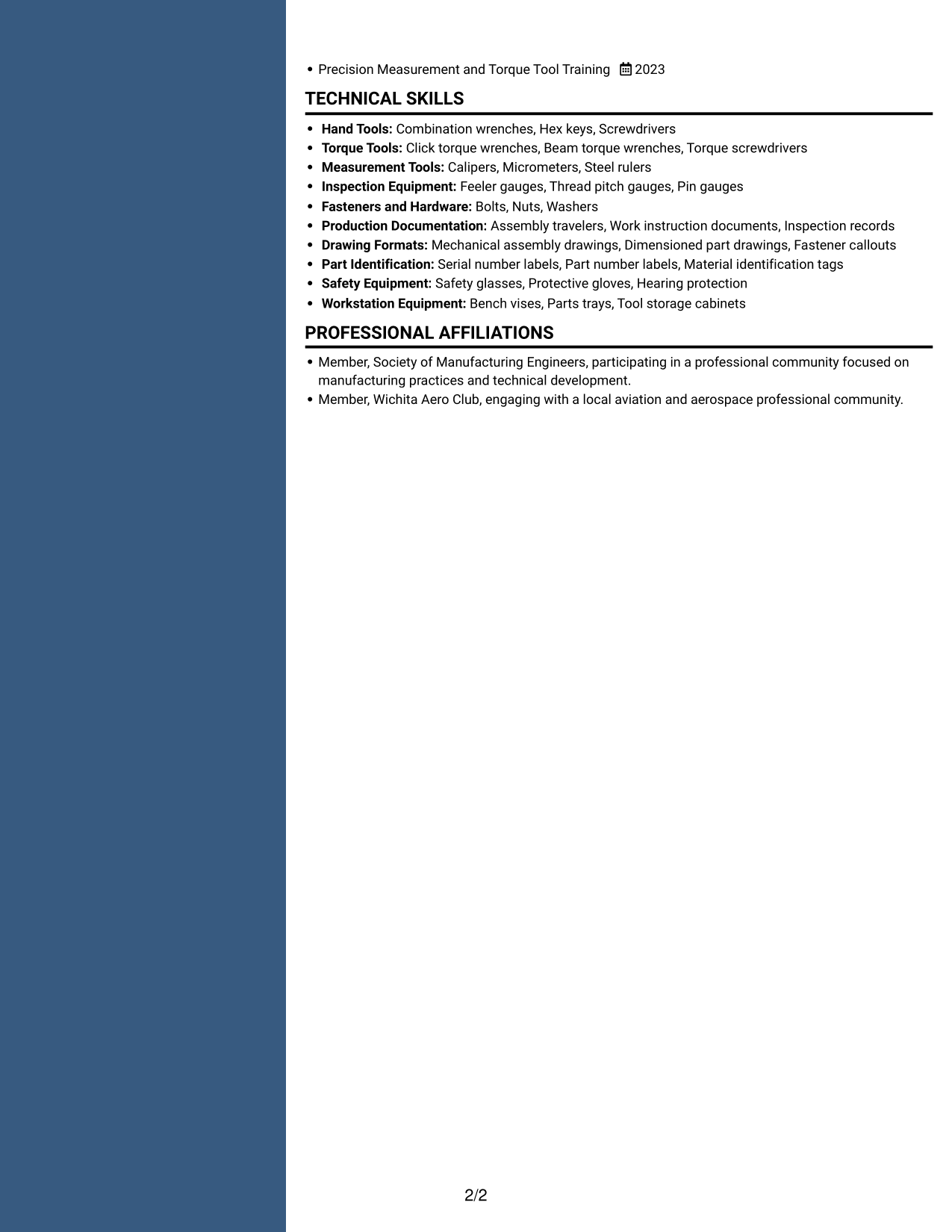 Resume example — page 2