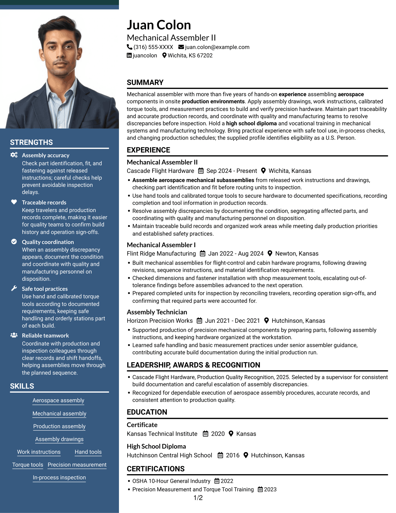 Resume example — page 1