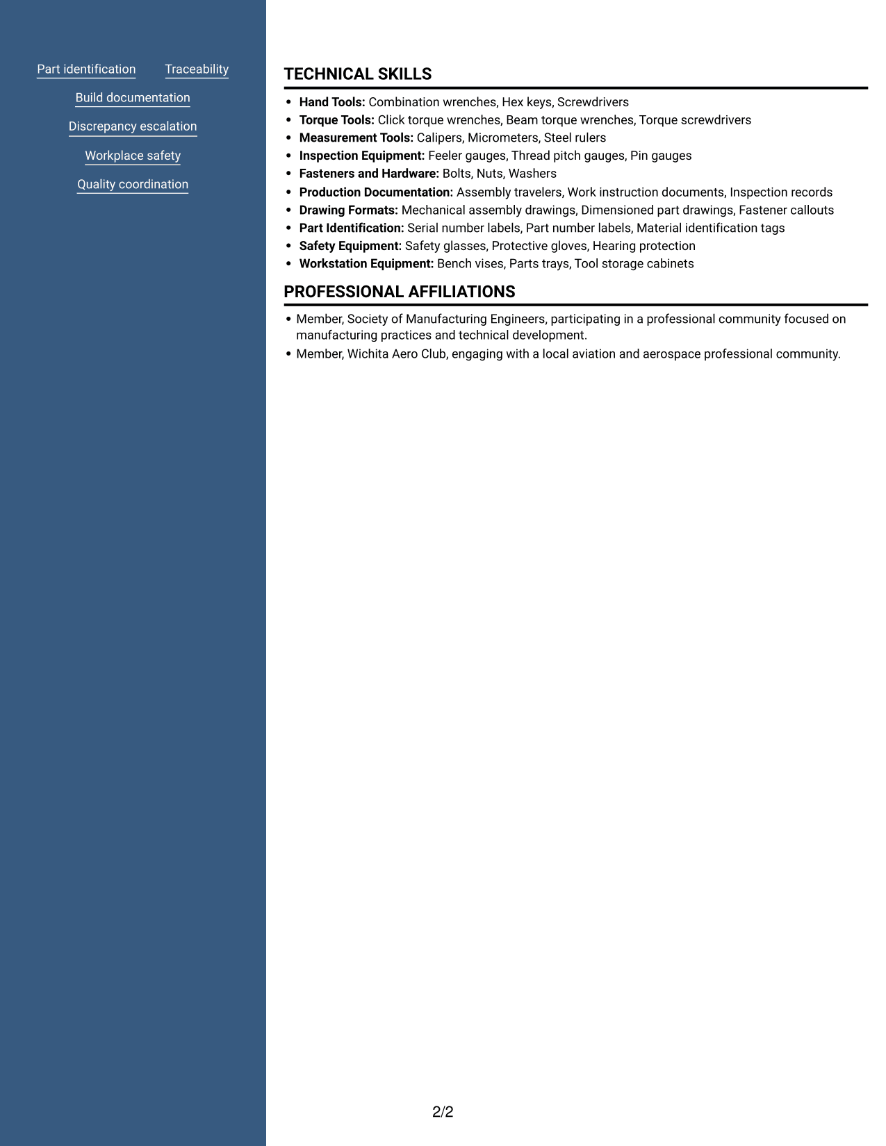 Resume example — page 2
