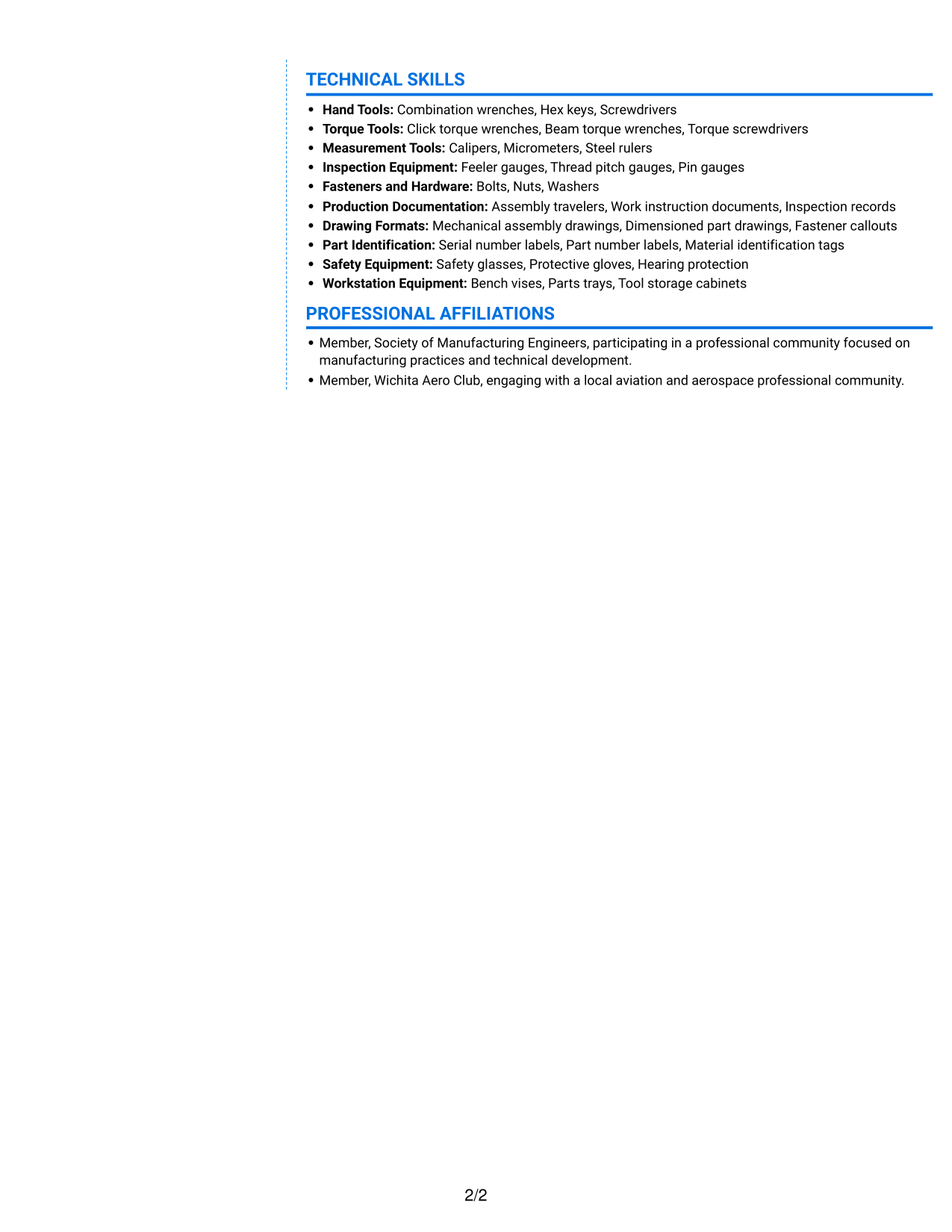 Resume example — page 2