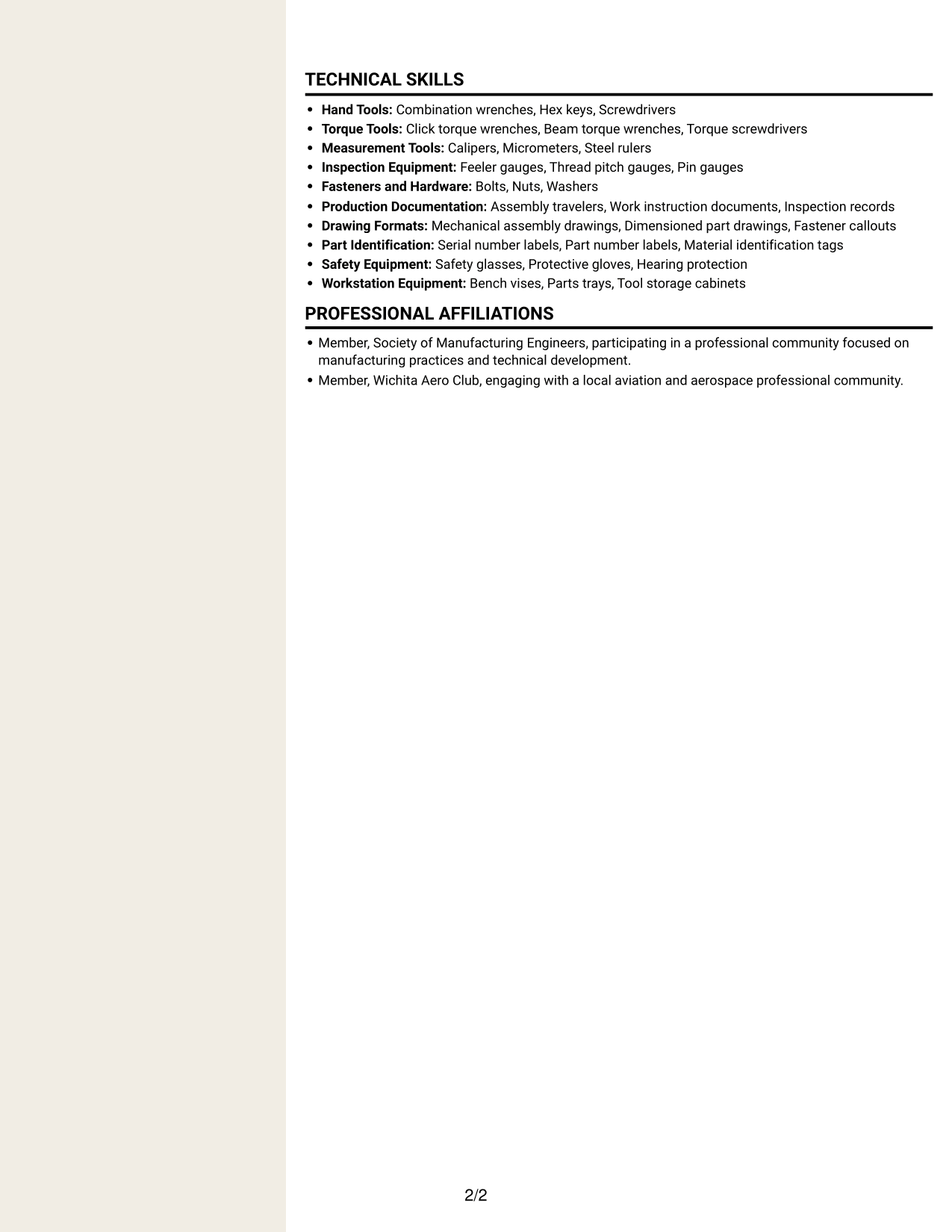 Resume example — page 2