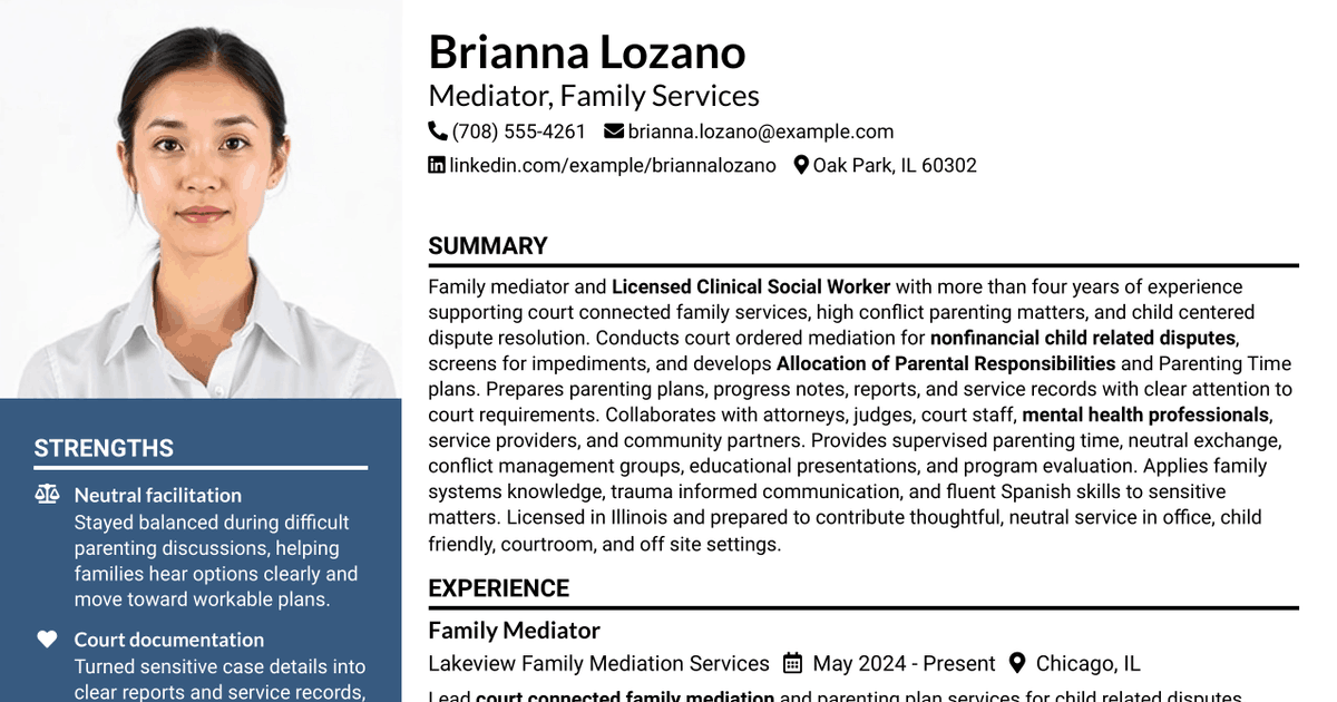 7 Mediator Resume Templates with Example