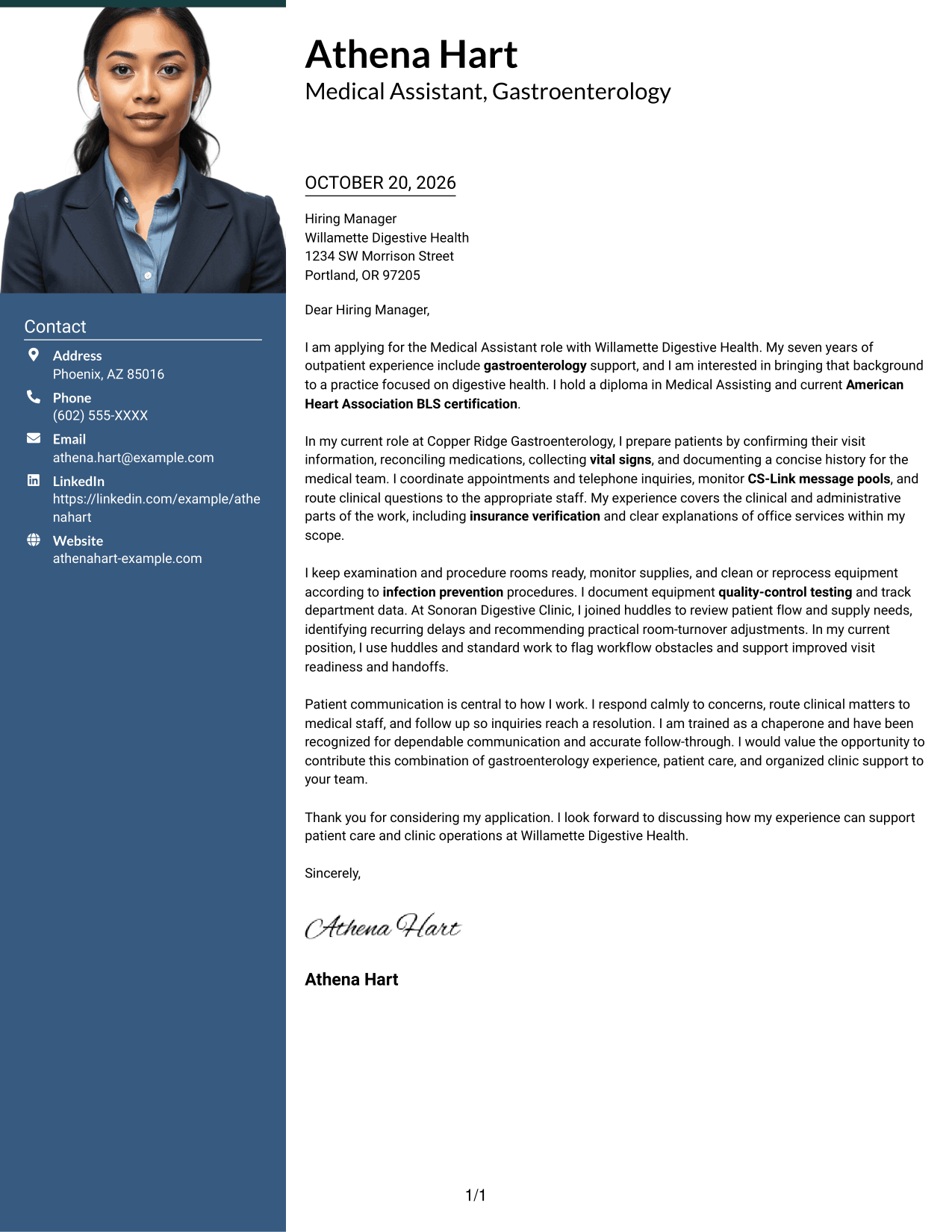 Cover letter example — page 1