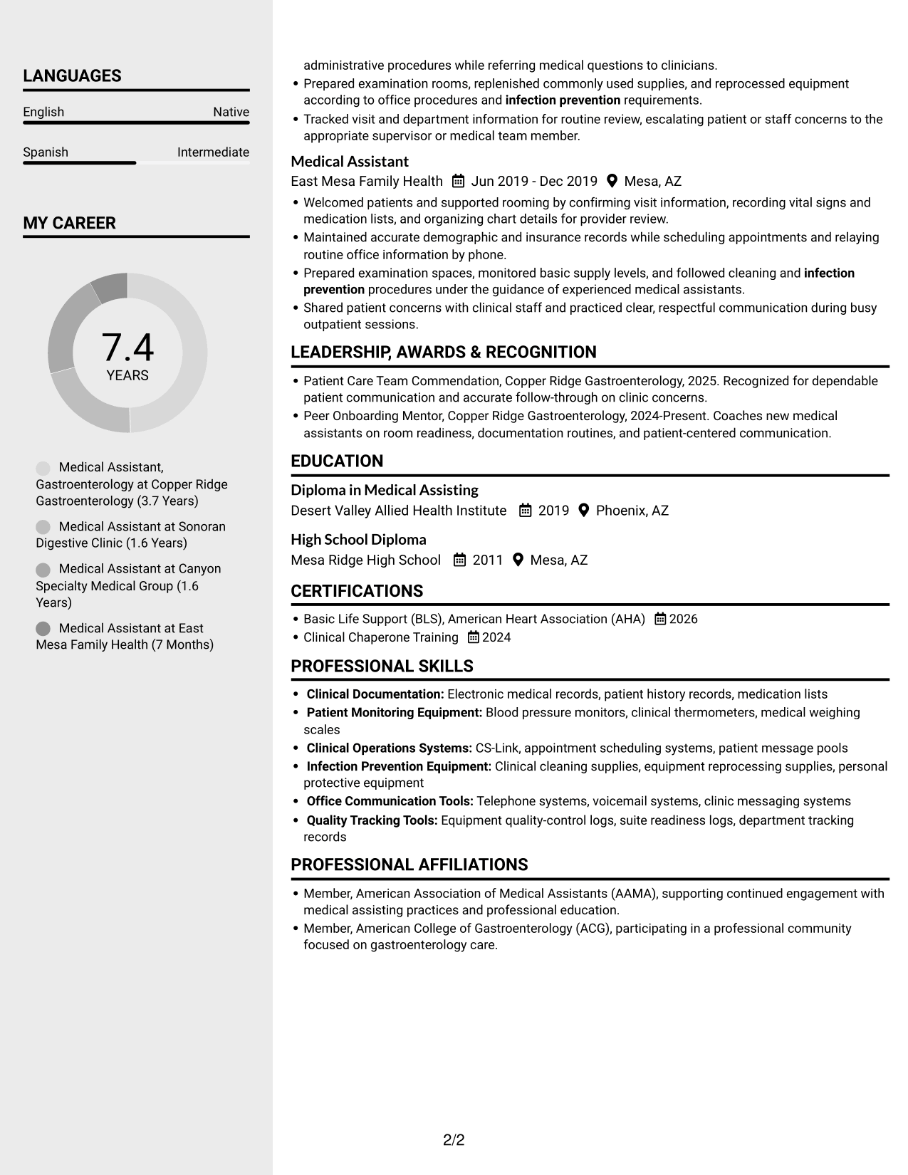 Resume example — page 2