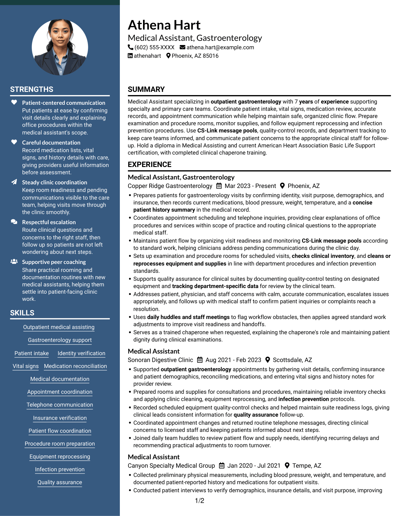 Resume example — page 1