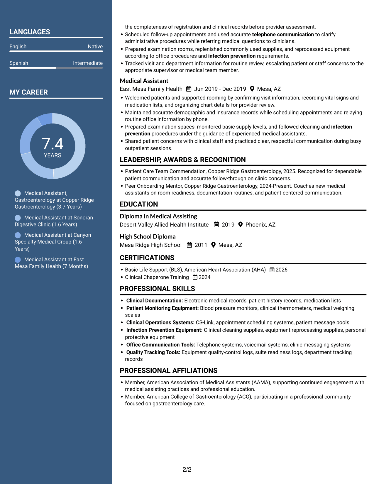 Resume example — page 2