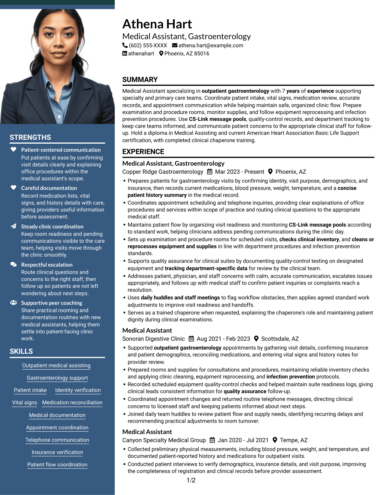 Resume example — page 1