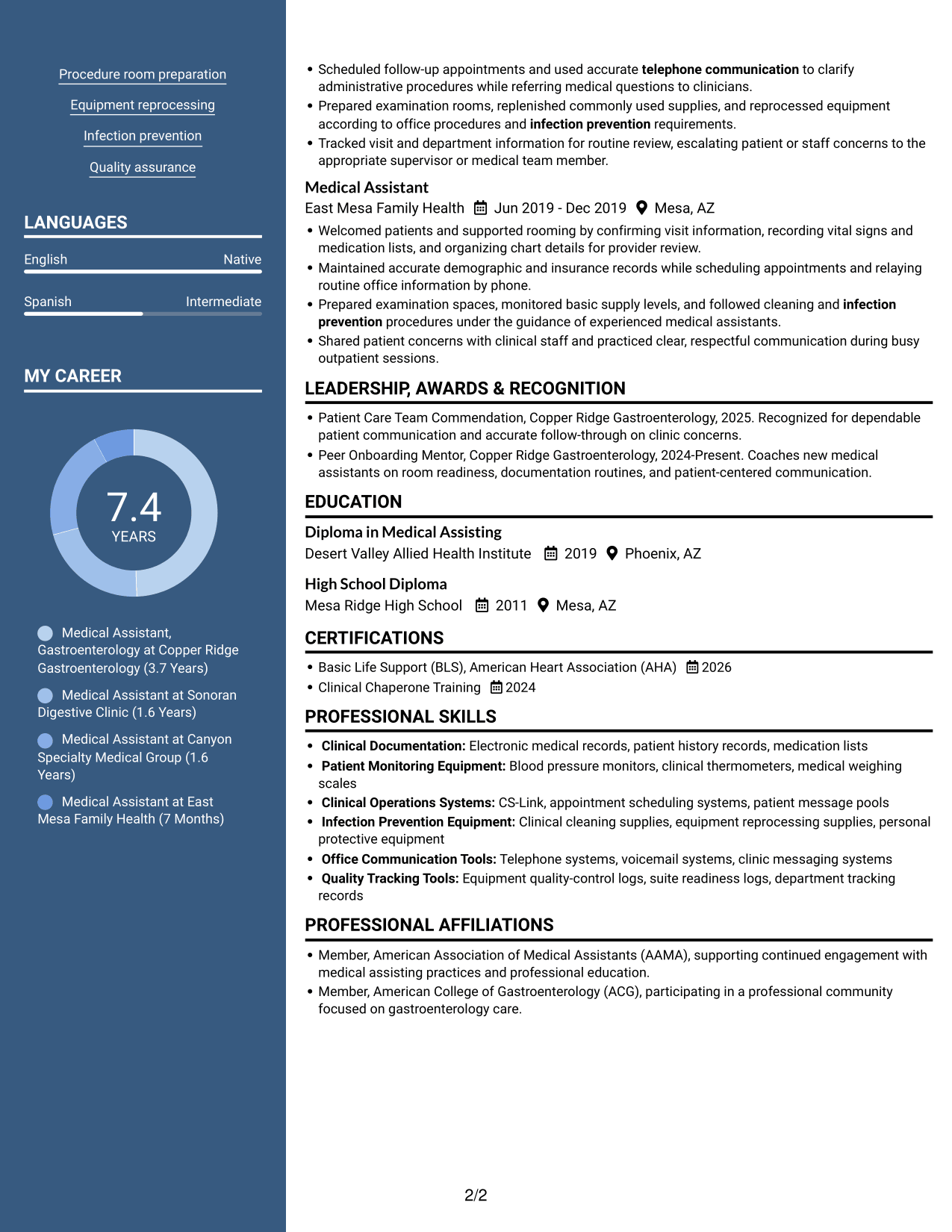 Resume example — page 2