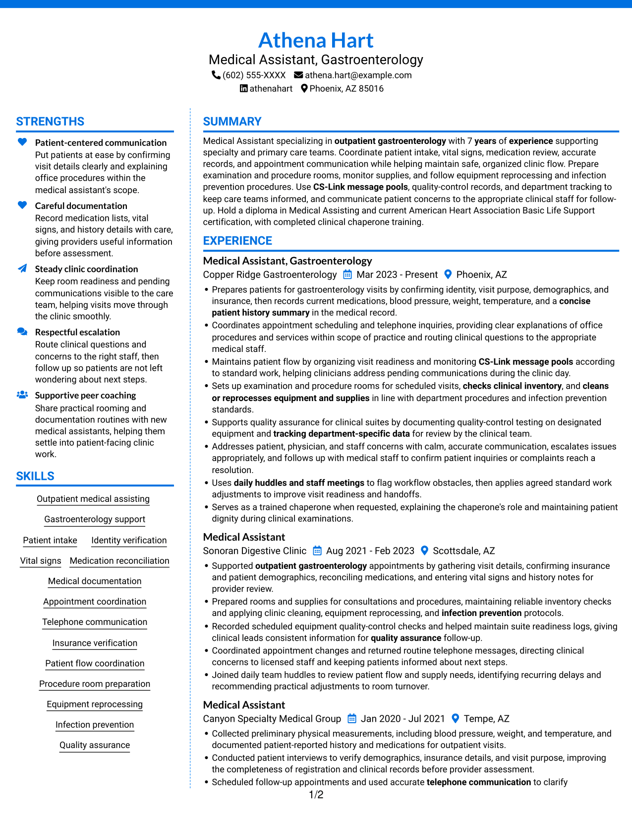 Resume example — page 1