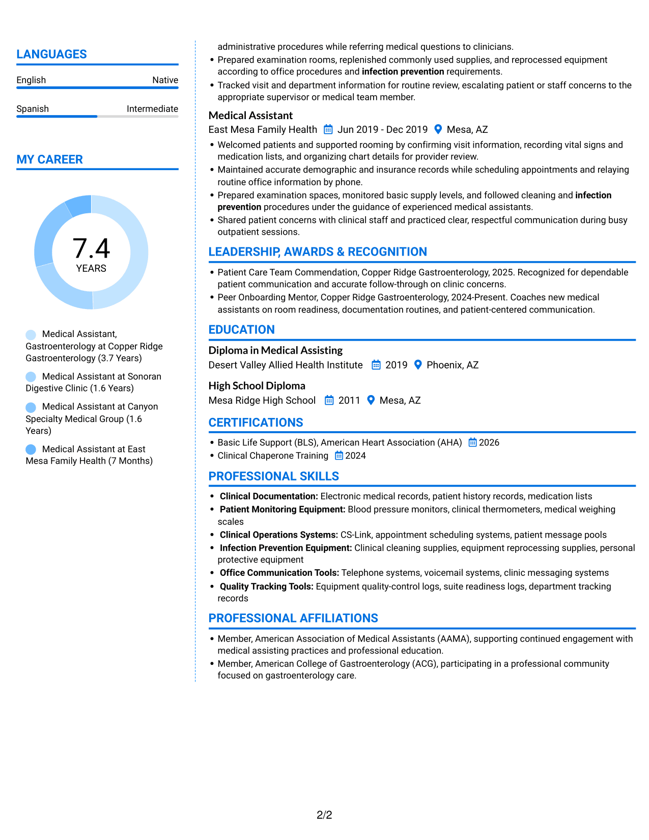 Resume example — page 2