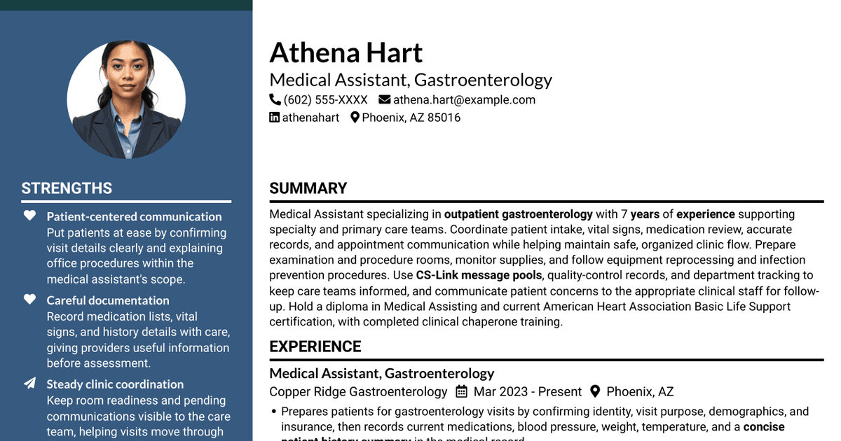 7 Medical Assistant - GI Resume Templates with Example