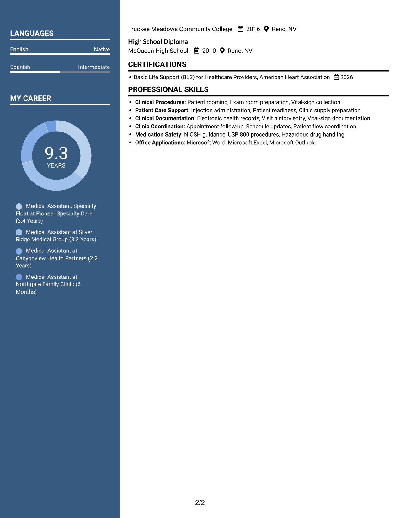 Resume example — page 2