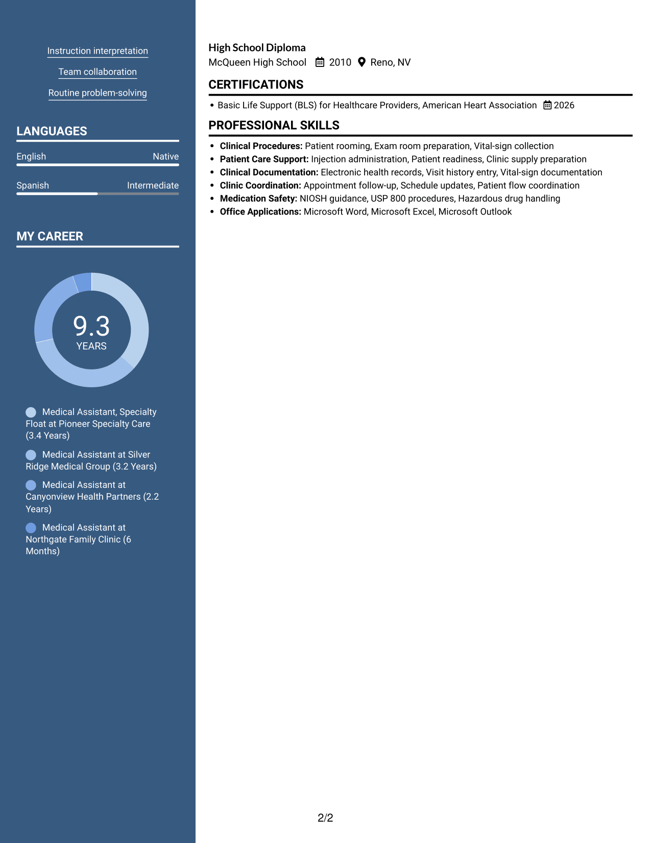 Resume example — page 2