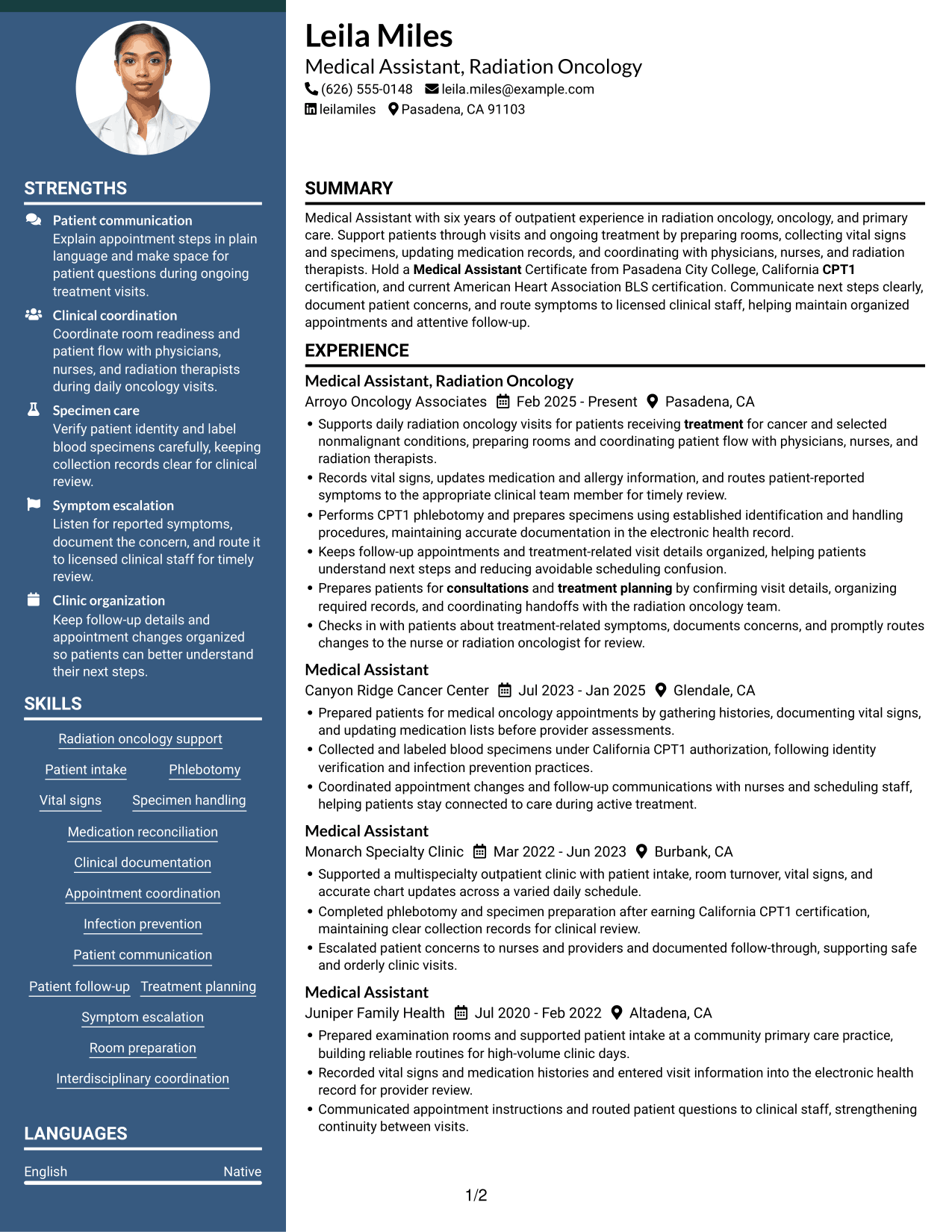 Resume example — page 1