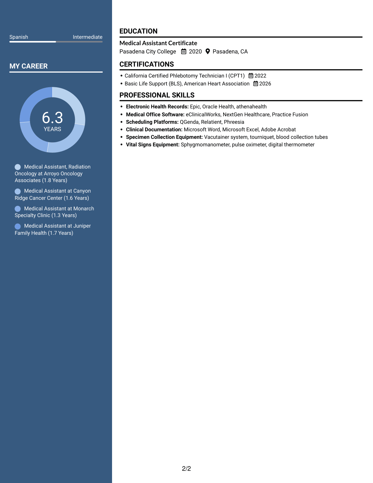 Resume example — page 2