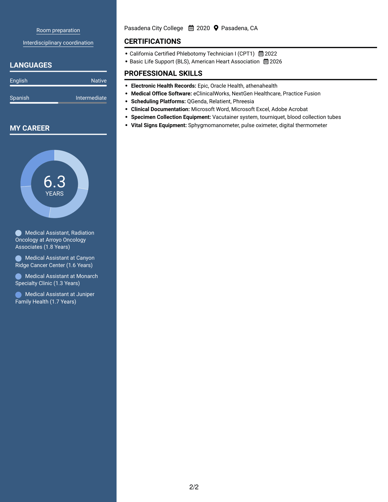 Resume example — page 2