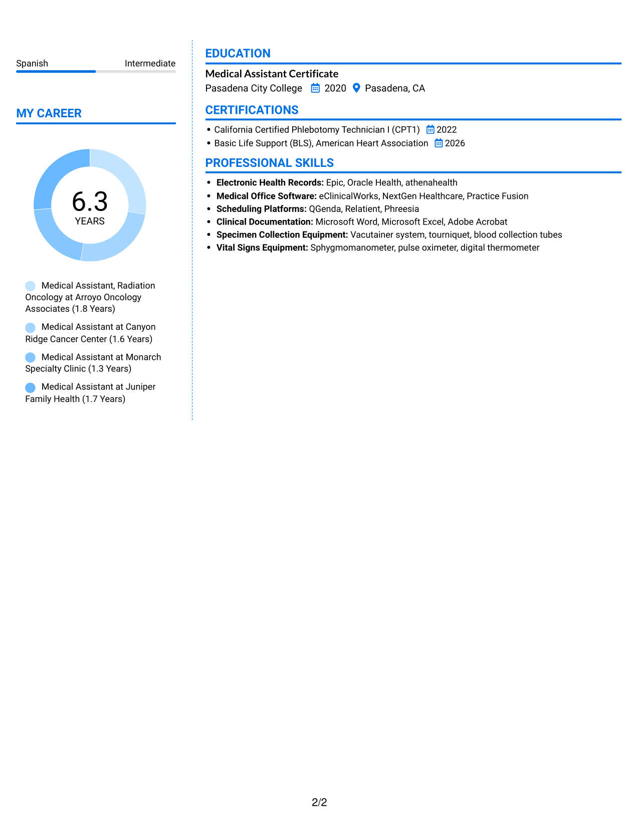 Resume example — page 2