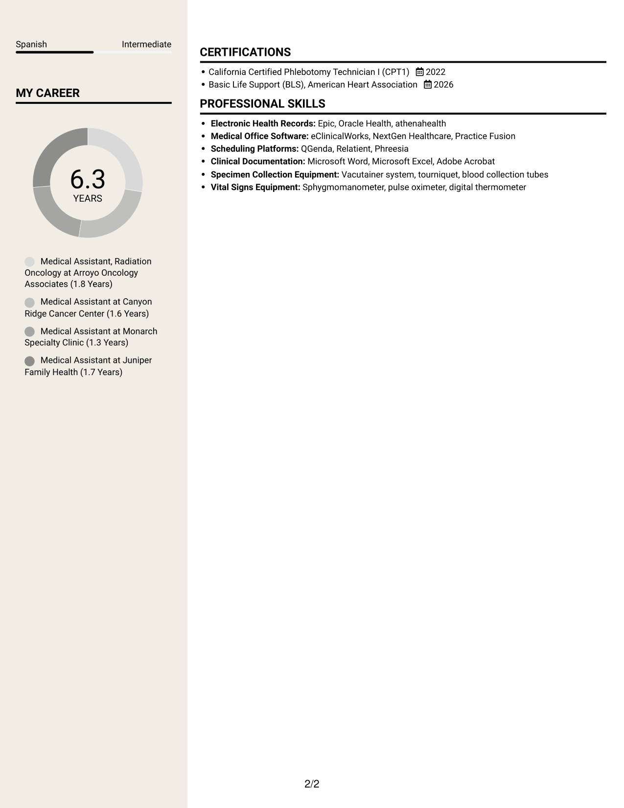 Resume example — page 2