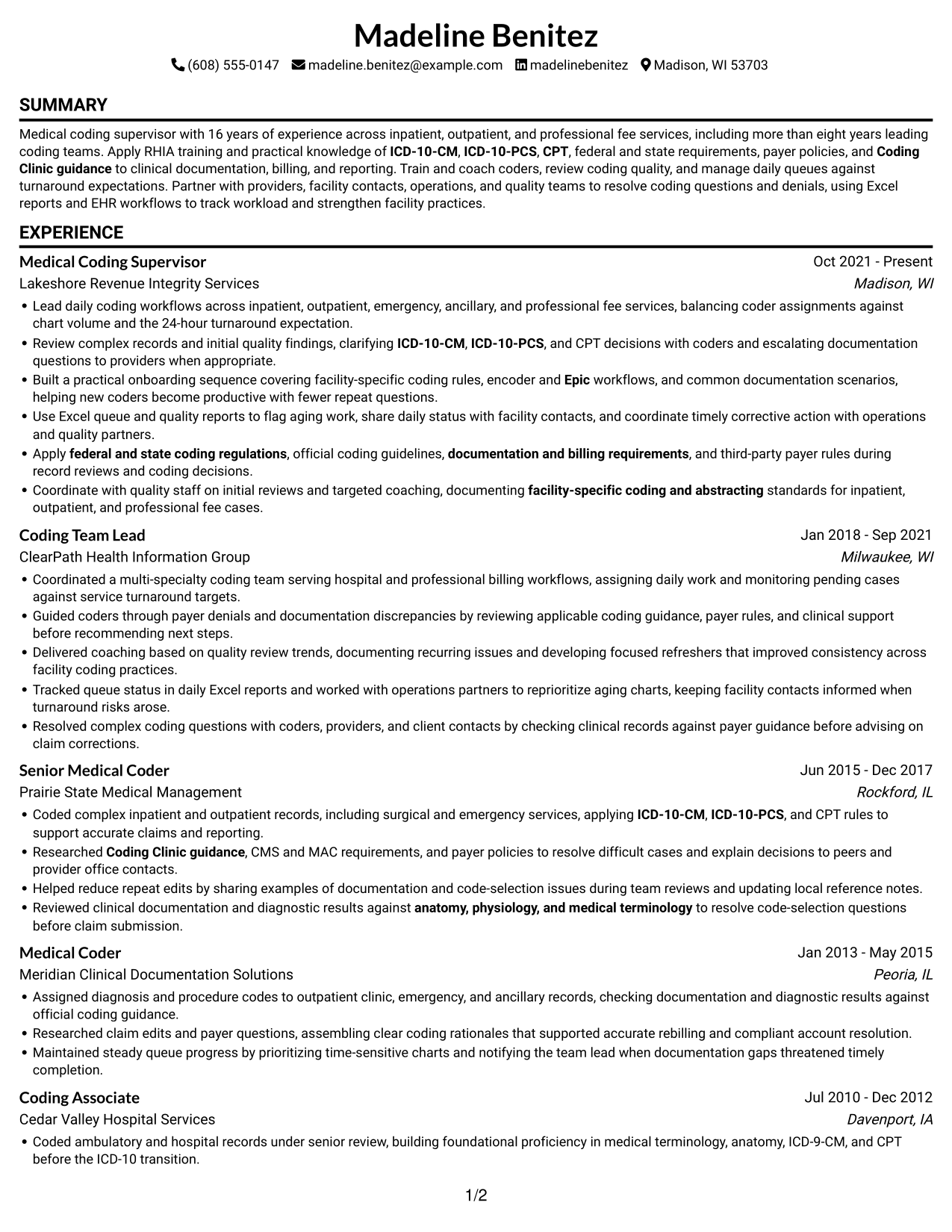 Resume example — page 1