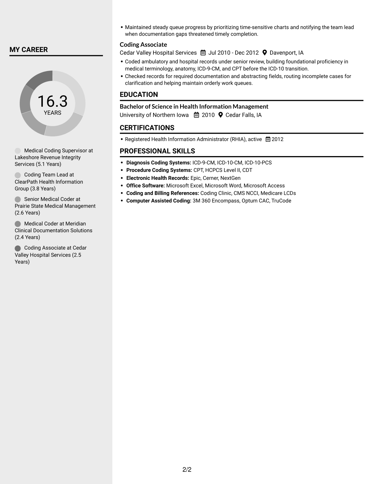 Resume example — page 2