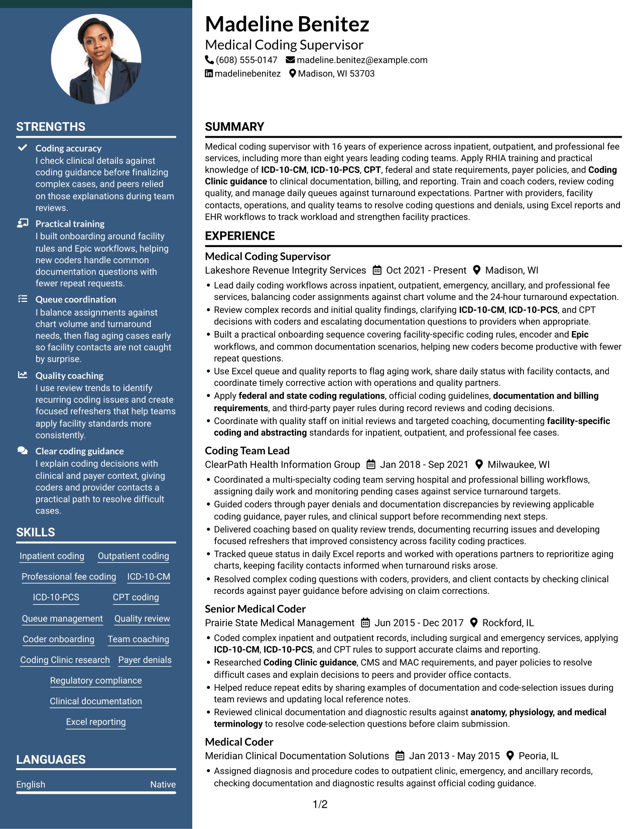 Resume example — page 1