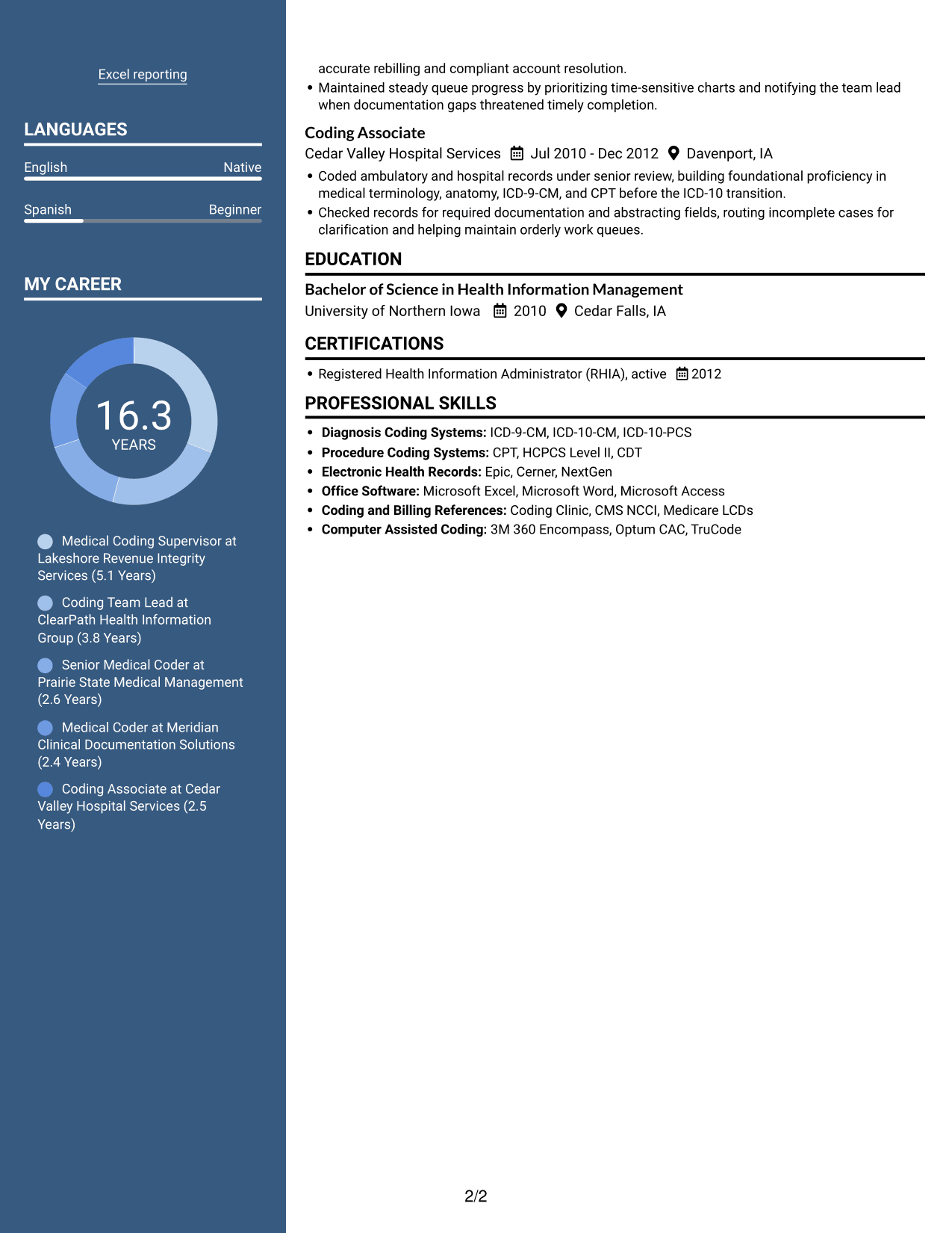 Resume example — page 2