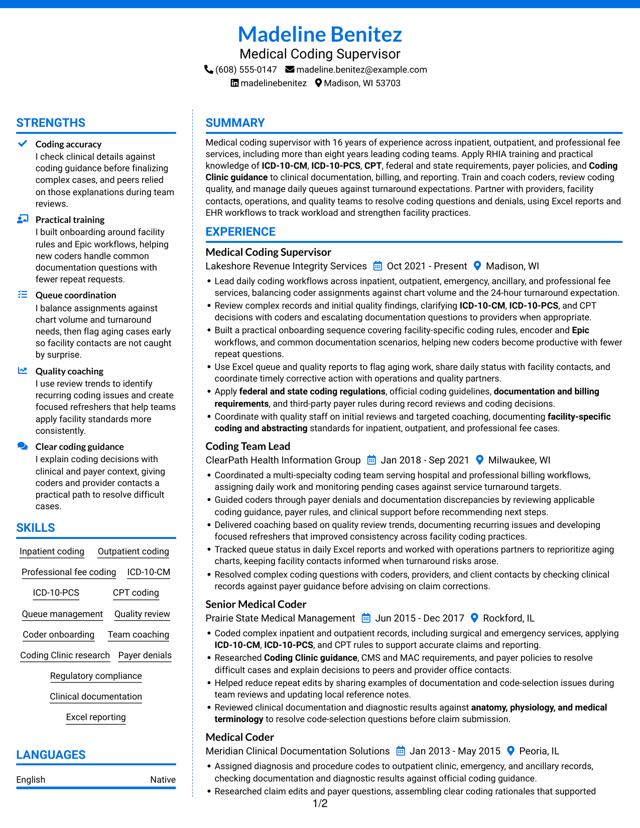 Resume example — page 1