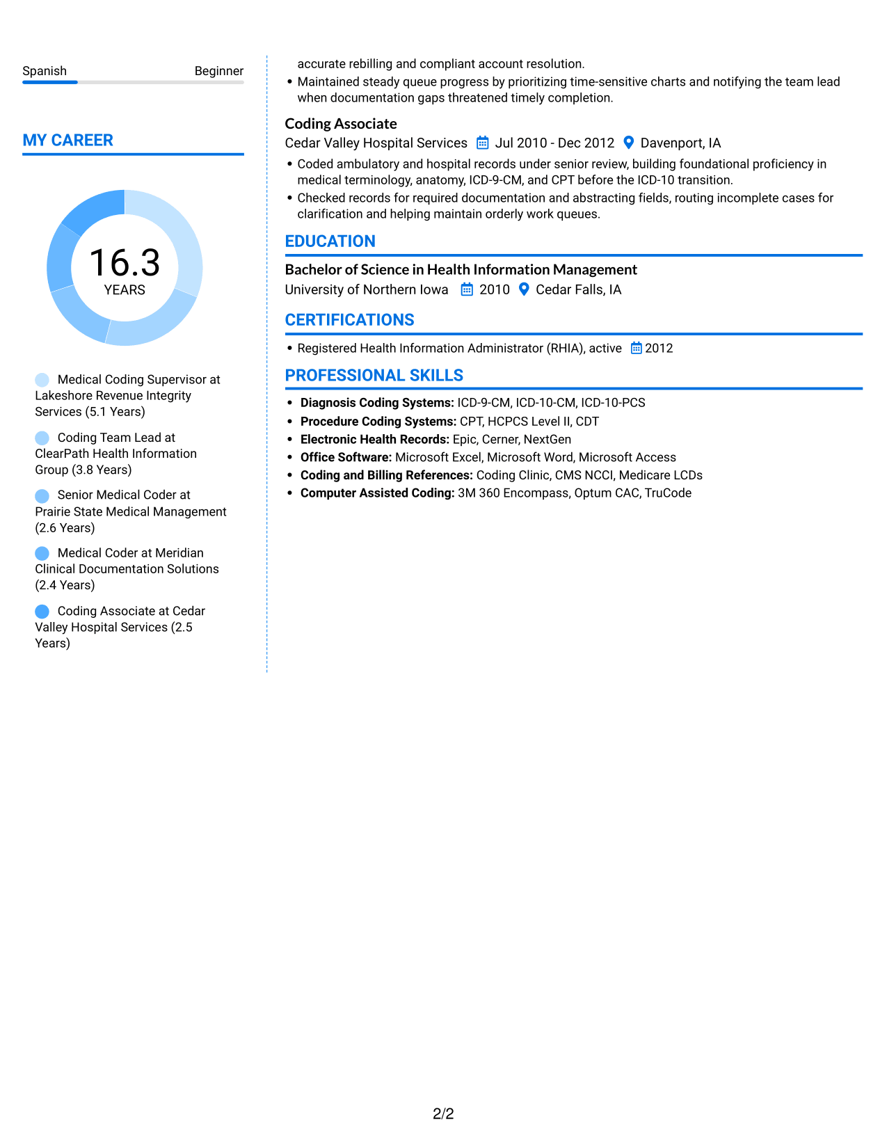 Resume example — page 2