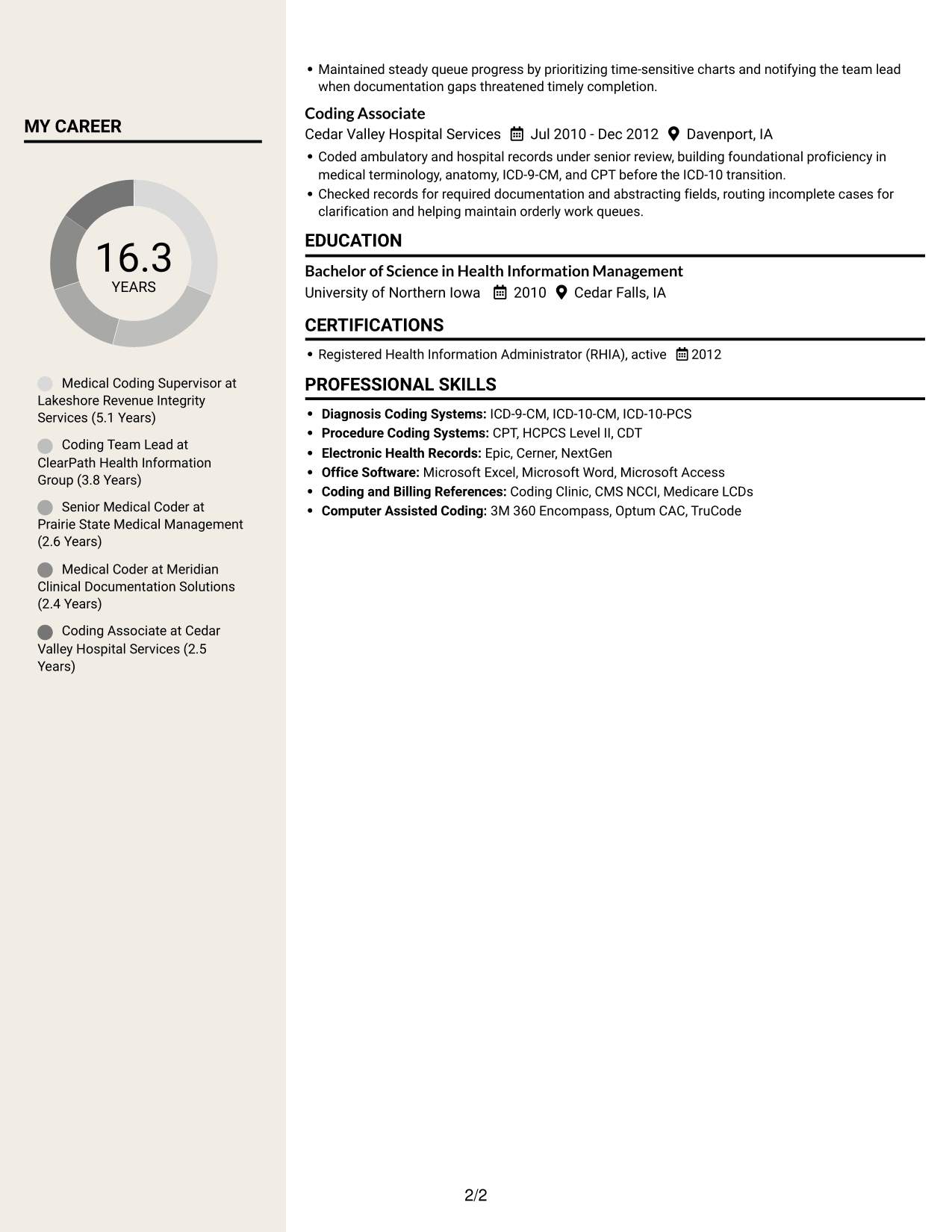 Resume example — page 2