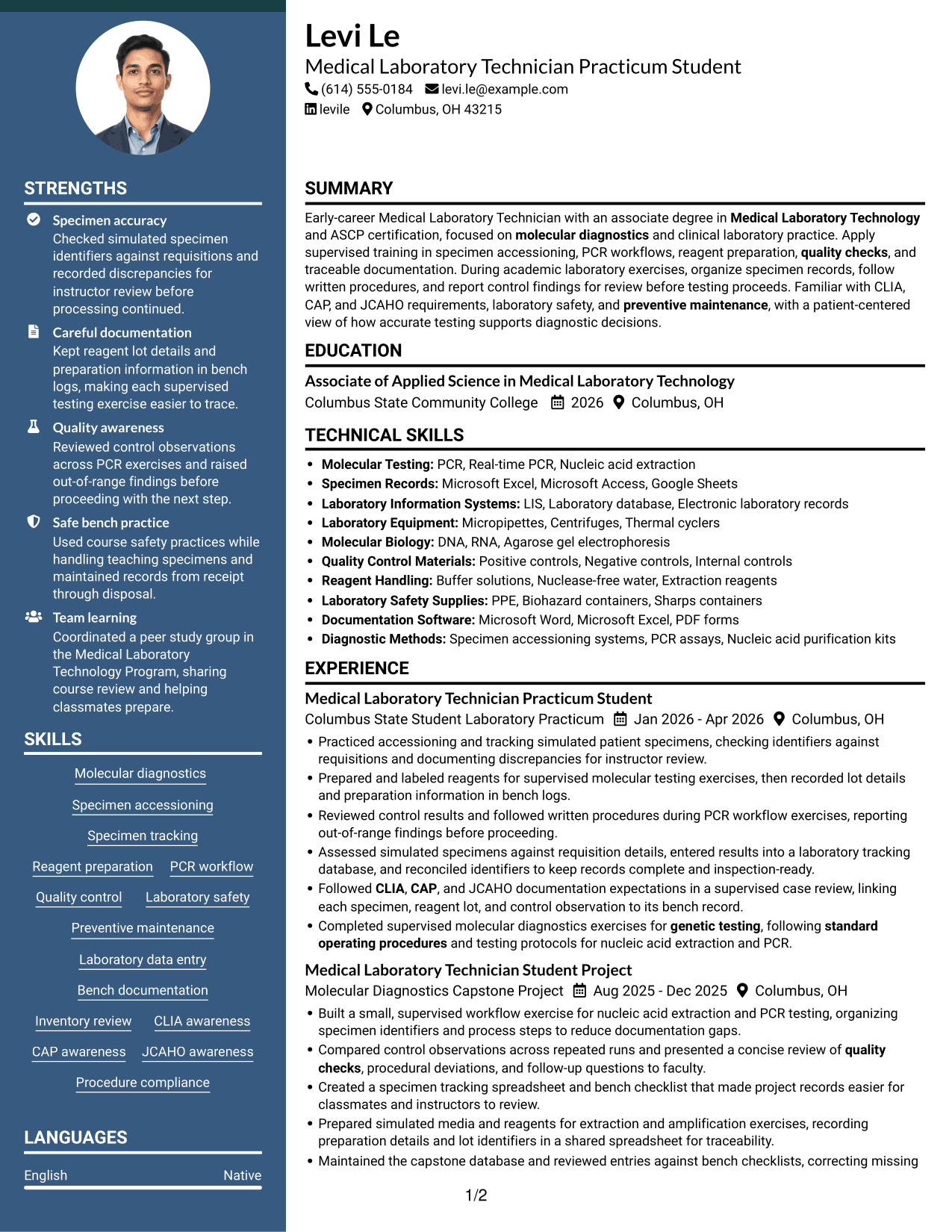 Resume example — page 1