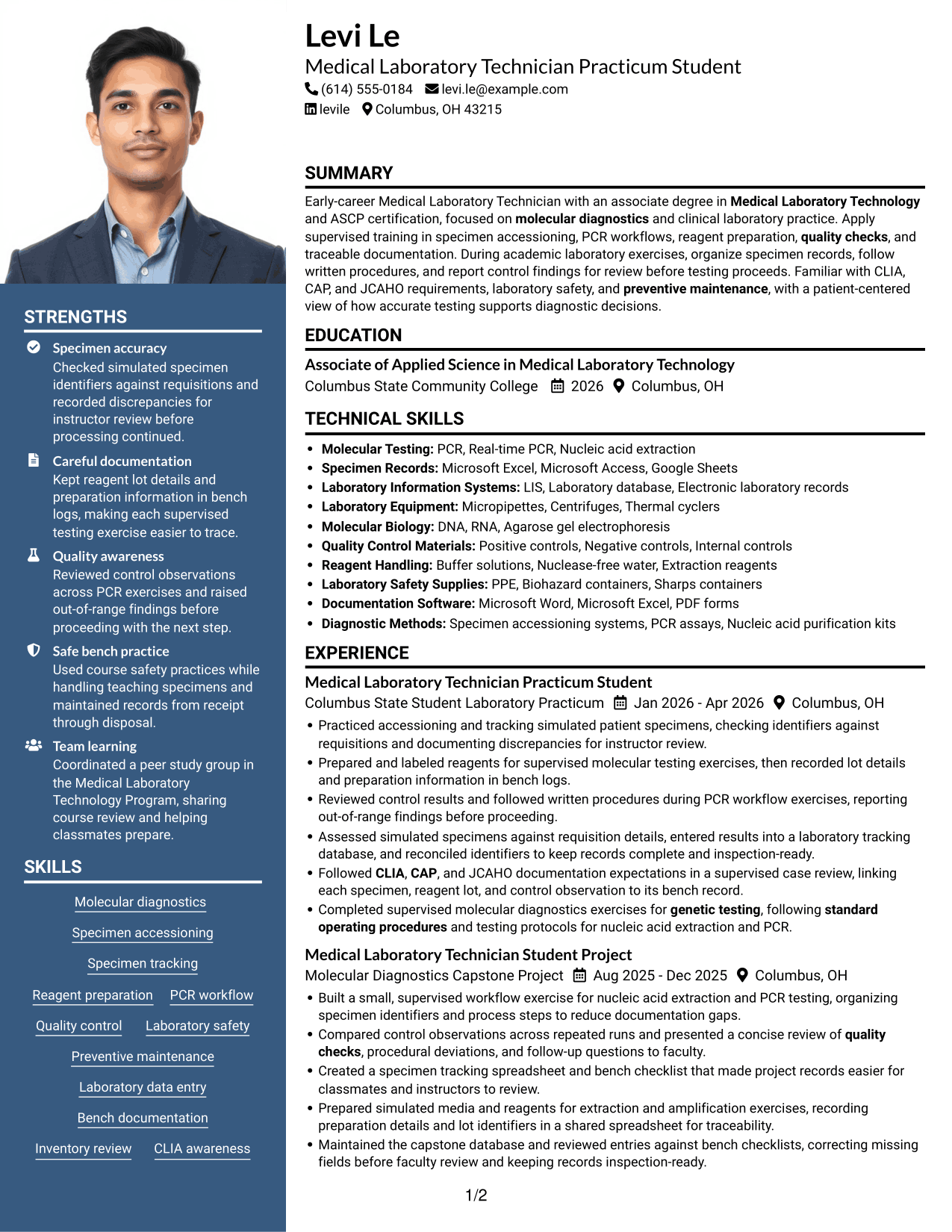 Resume example — page 1