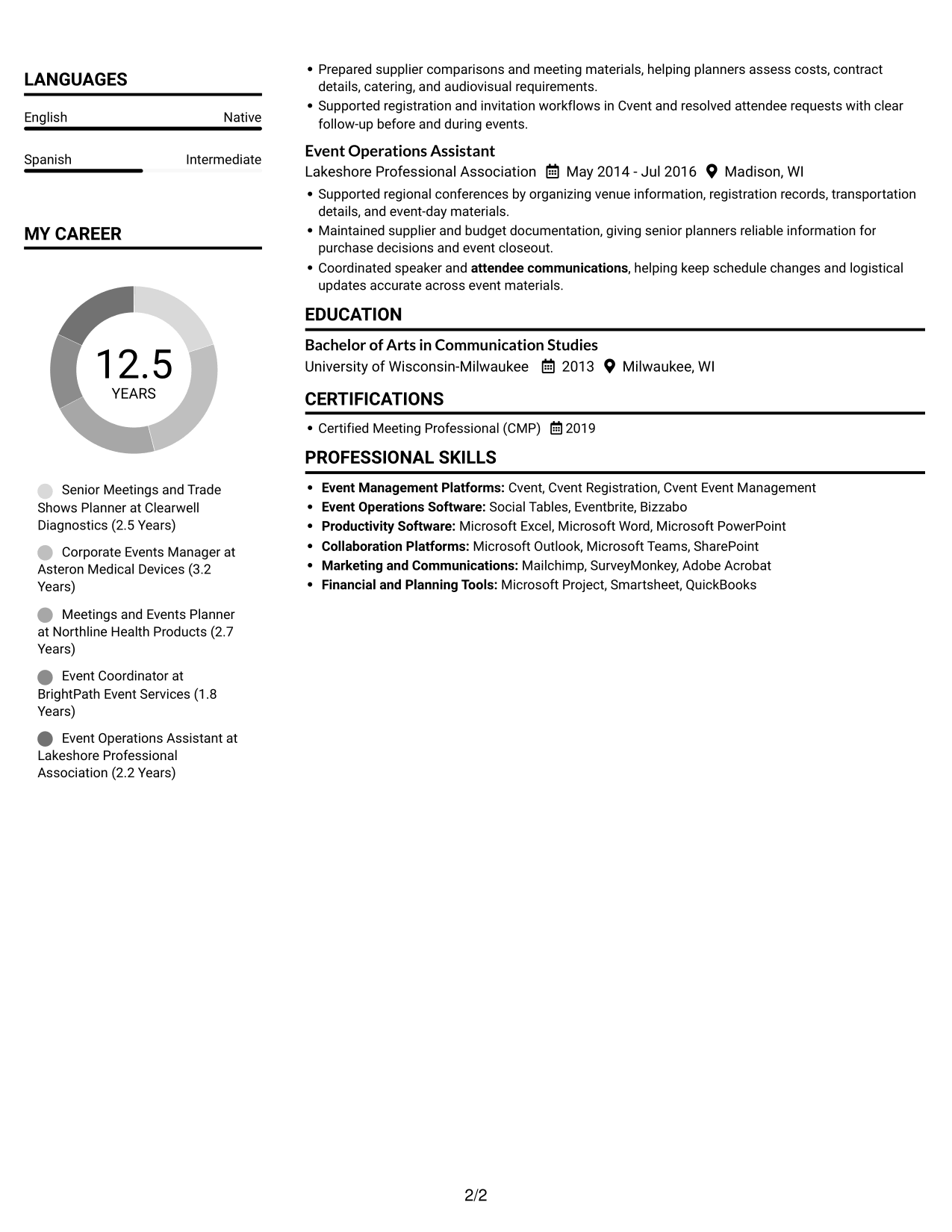 Resume example — page 2