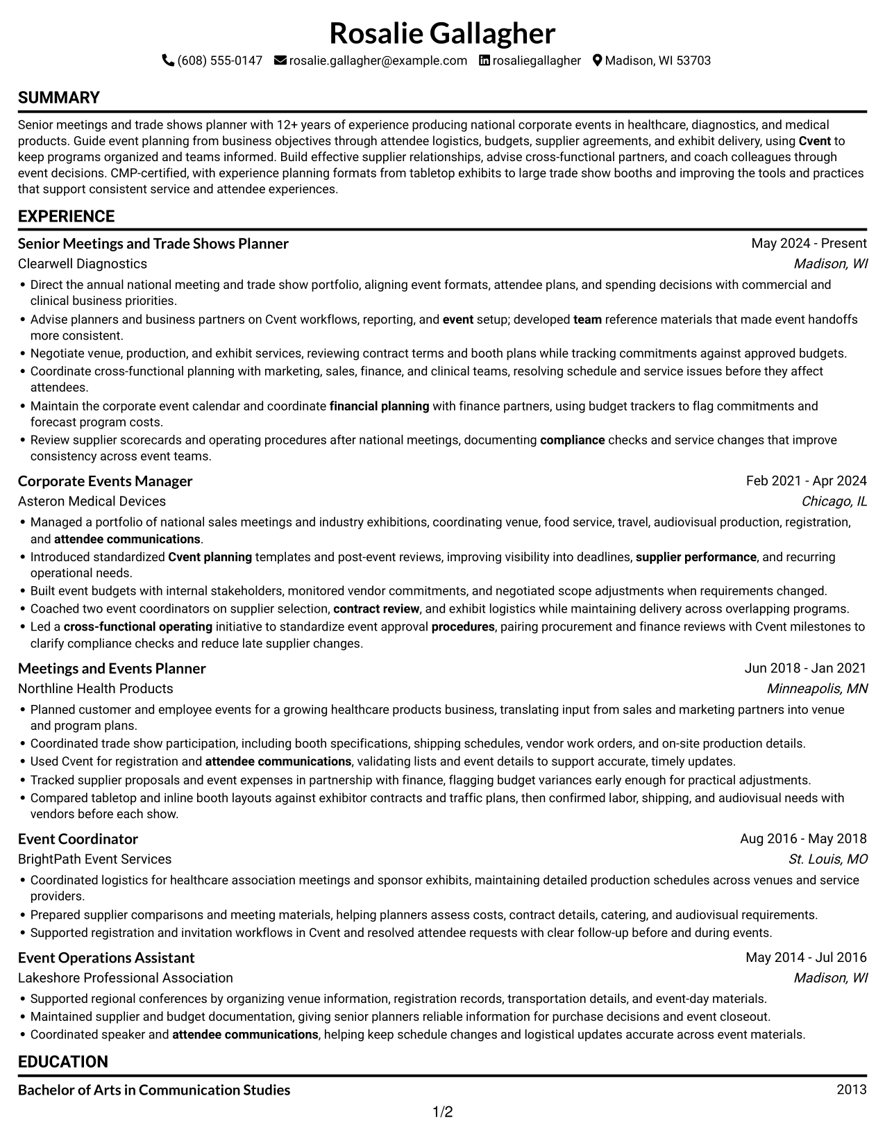 Resume example — page 1