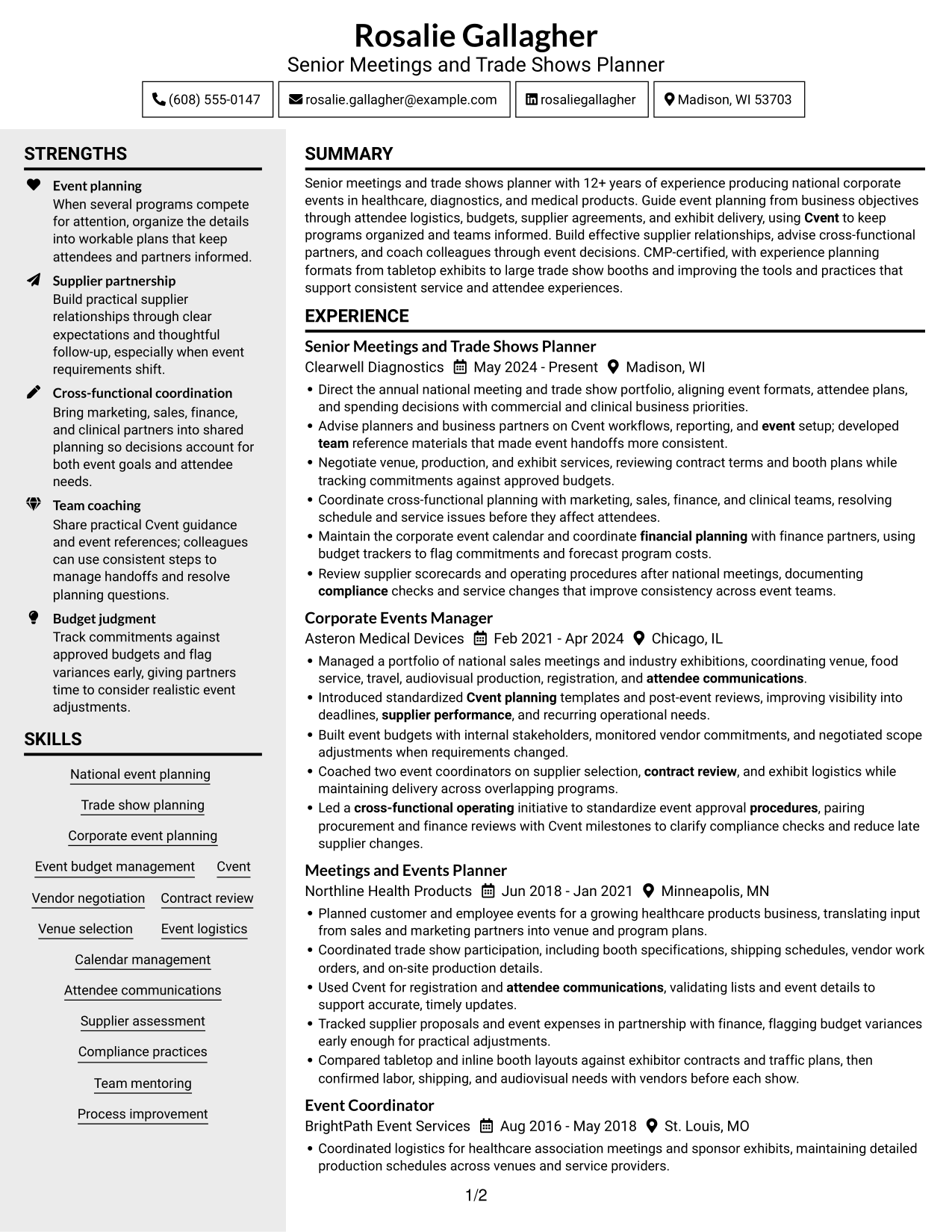 Resume example — page 1