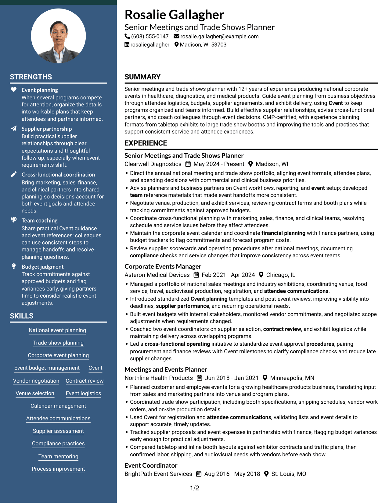 Resume example — page 1