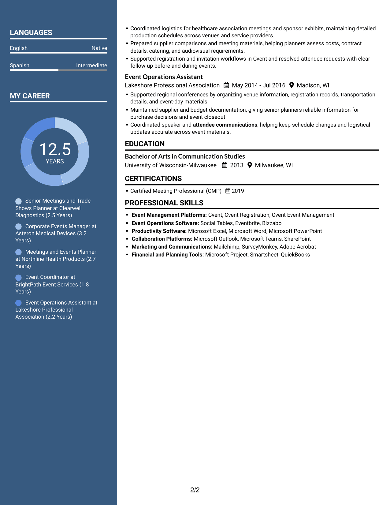Resume example — page 2