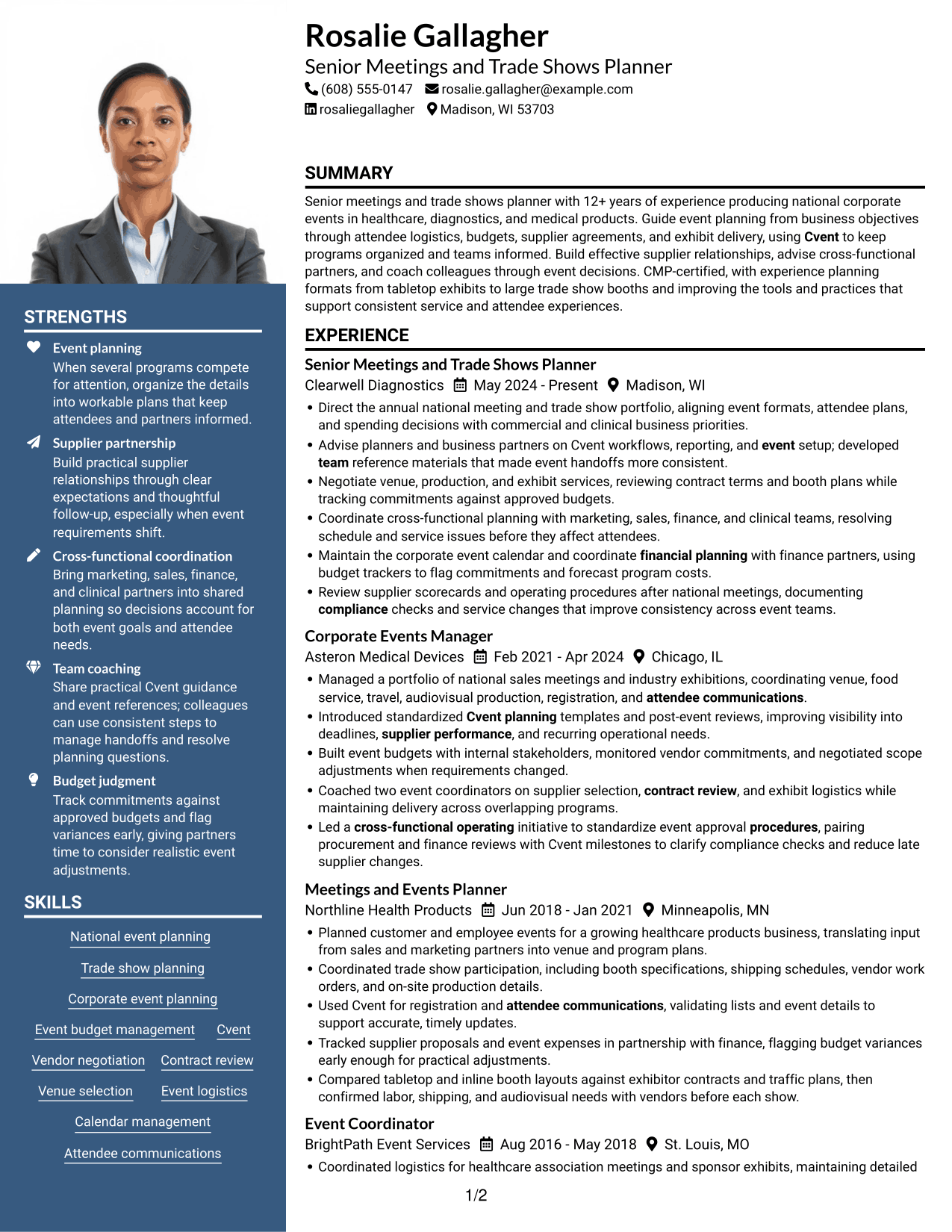 Resume example — page 1