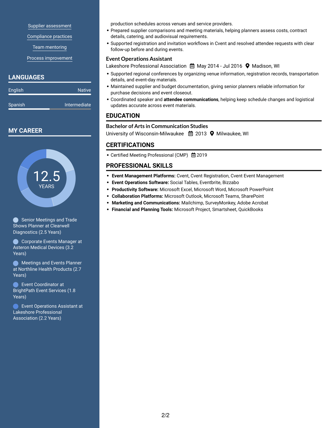 Resume example — page 2