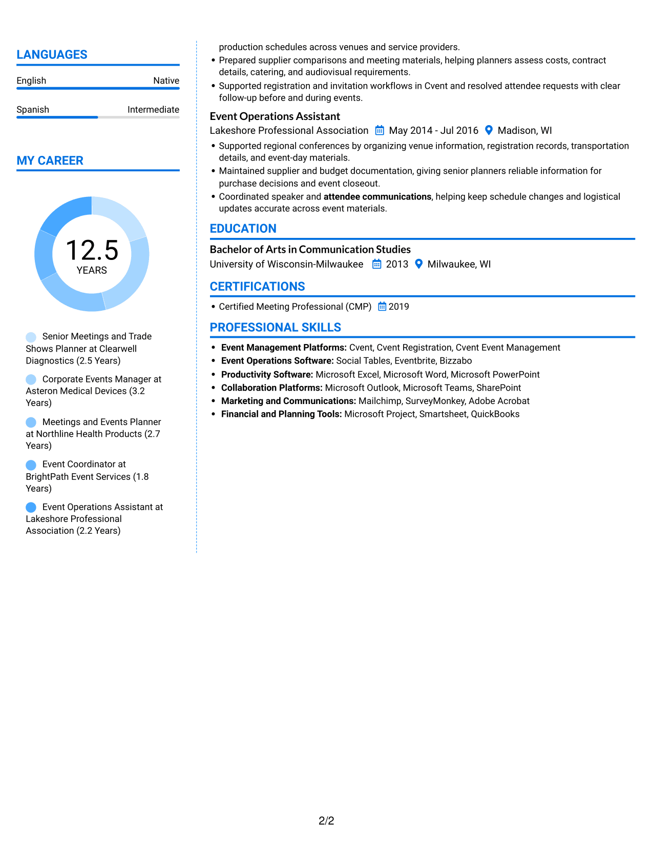 Resume example — page 2
