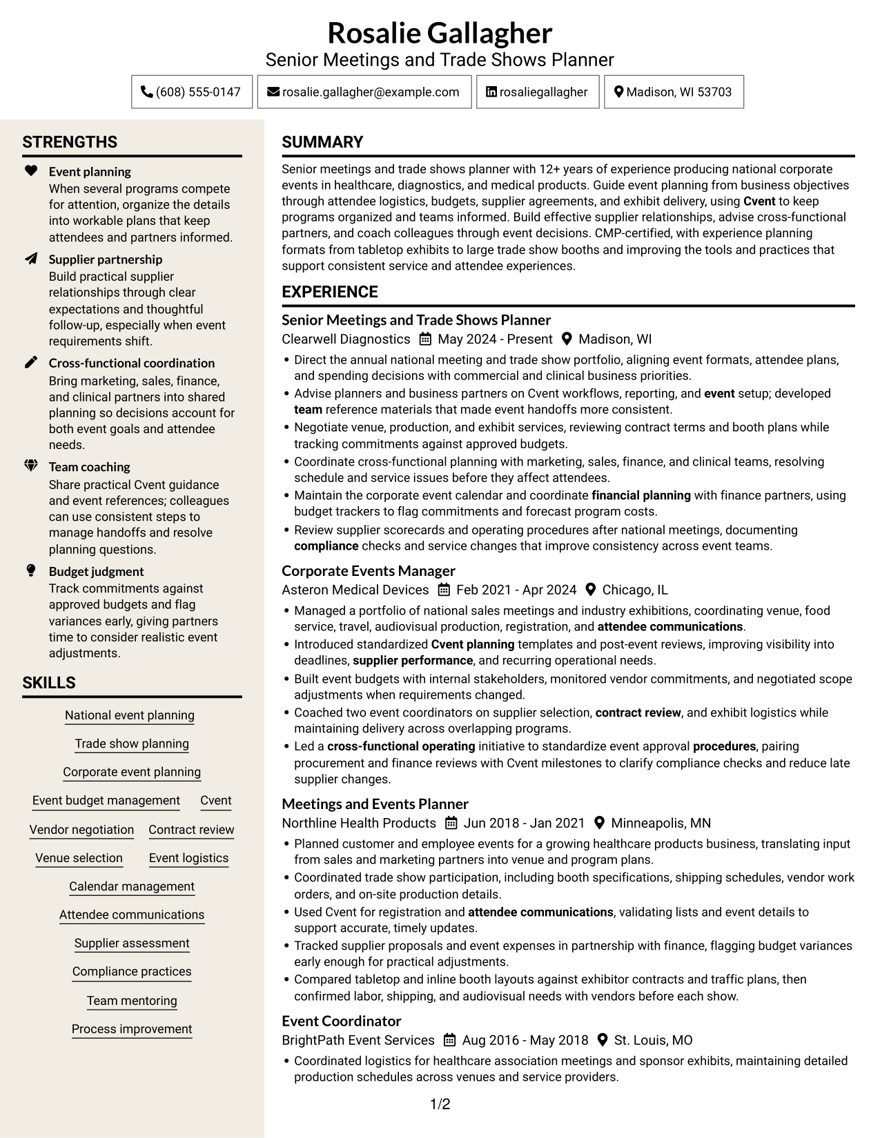 Resume example — page 1