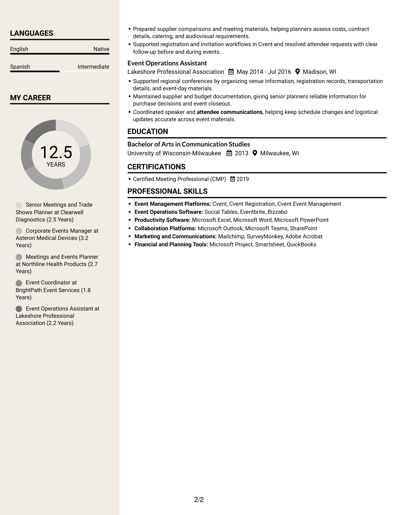 Resume example — page 2
