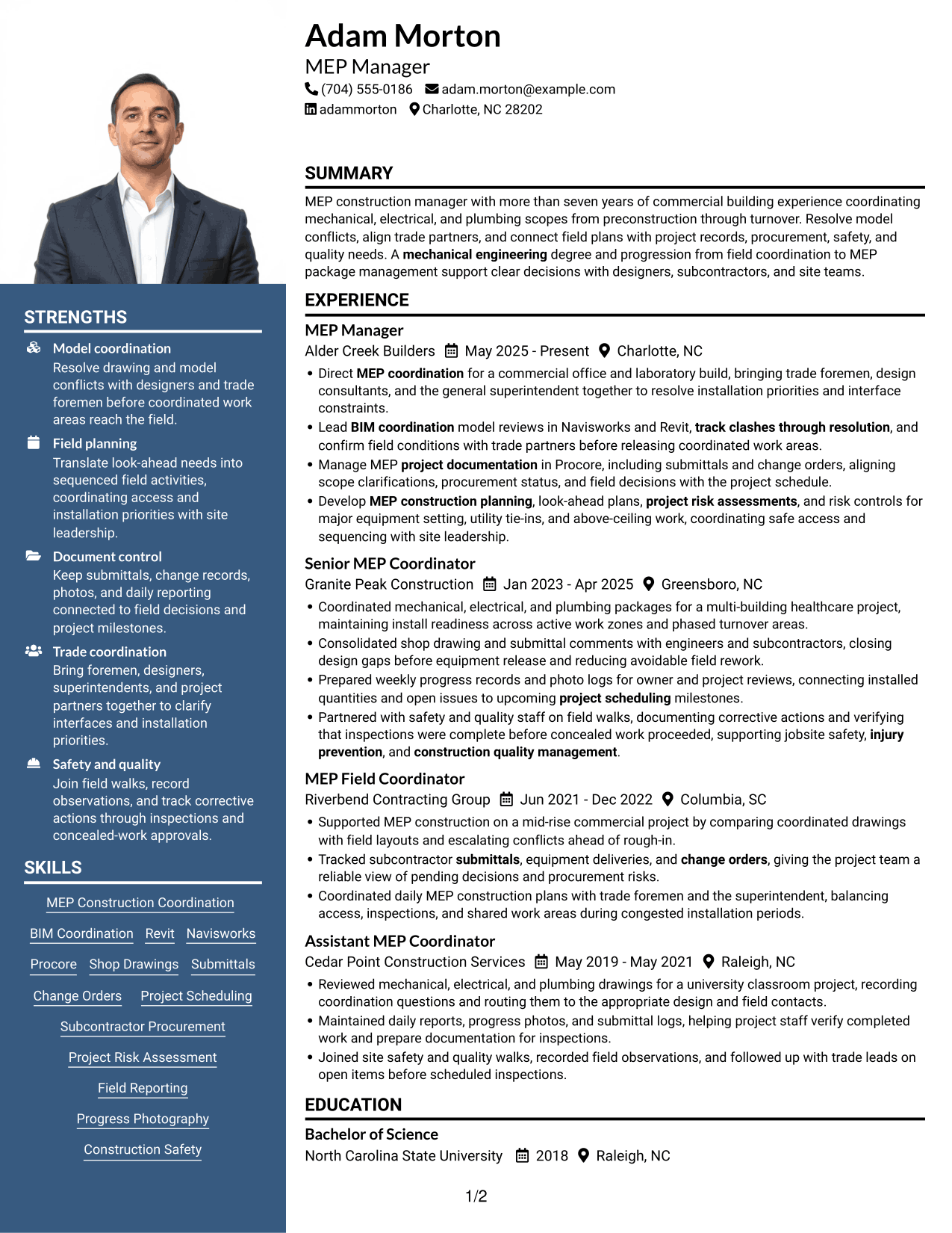 Resume example — page 1