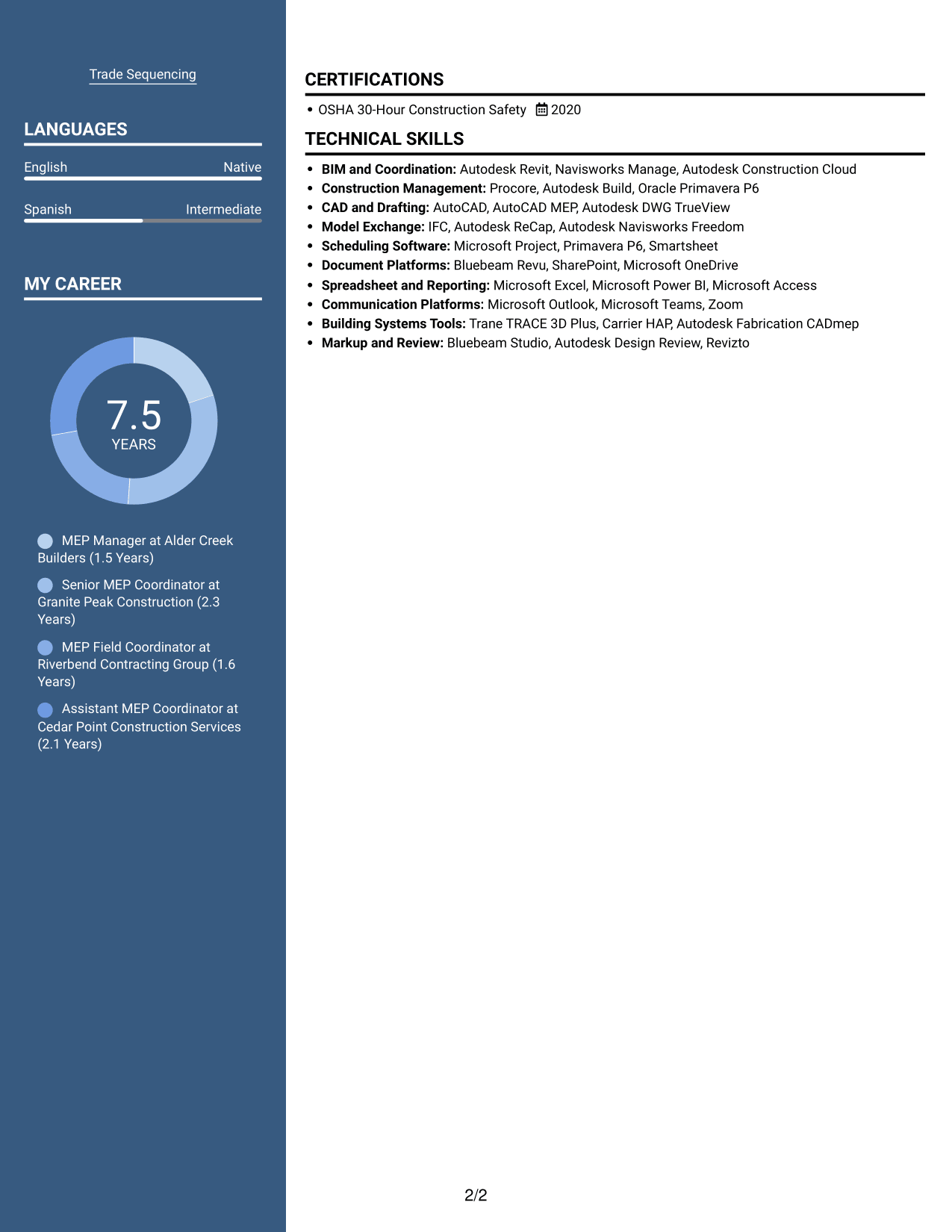 Resume example — page 2