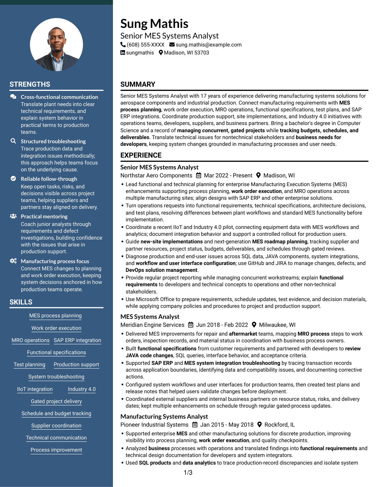 Resume example — page 1