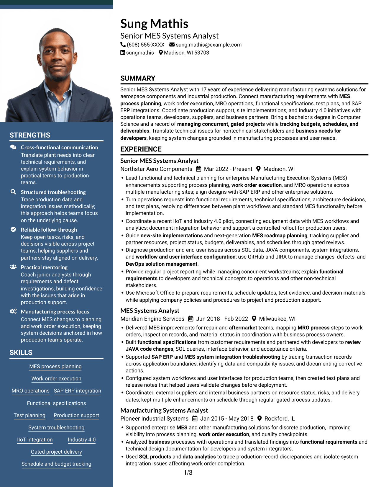 Resume example — page 1