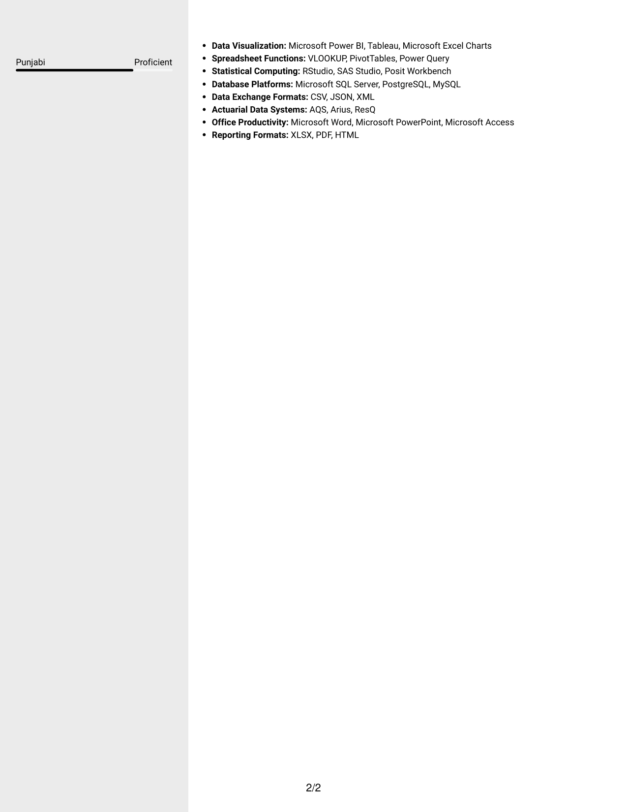 Resume example — page 2