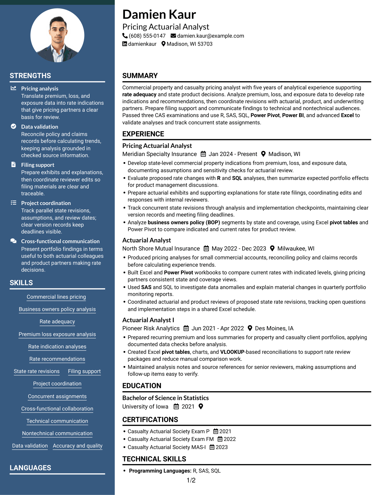 Resume example — page 1